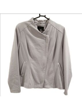 Mark Zunino Moto Jacket Gray Textured Polyester Medium